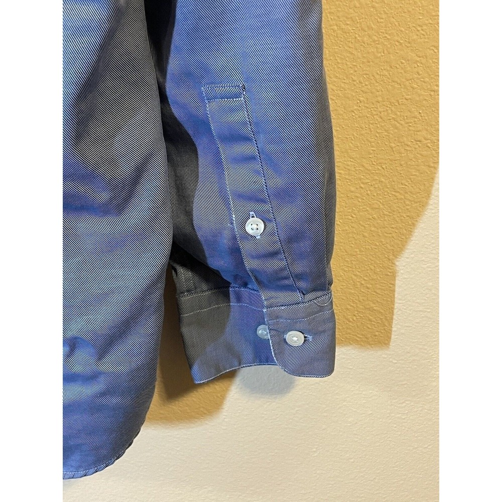Perry Ellis Portfolio Men’s Shirt Button Up Long Sleeve Blue Size 15 1/2 - Picture 4 of 5